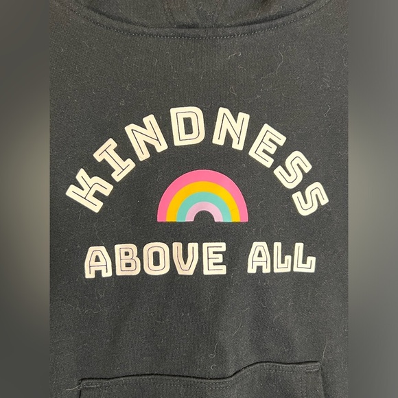 Girls’ Sweatshirt & Hoodie Bundle-Hanes Peace Sign/Cat & Jack Kindness(Size 7/8) - Picture 7 of 8